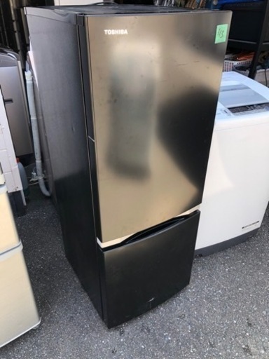 １１３　北九州市内配送無料　2020年 東芝 TOSHIBA 冷蔵庫 （153L・右開き） 2ドア メタリックブラック GR-R15BS（K）