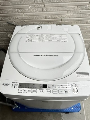 【美品】SHARP 洗濯機　7kg