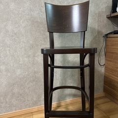 木製カウンターチェア②  ダークブラウン