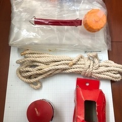 防災　非常持ち出し袋　ローソク　ロープ　ポリタンク　折り畳みバケツ　リュックサック　エバニューの画像