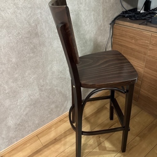 木製カウンターチェア① ダークブラウン