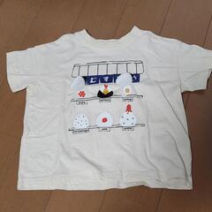 ①めくって楽しい『Tシャツ』・サイズ90・子供服・半袖・夏・Chumup(チャムアップ)・おにぎり白の画像