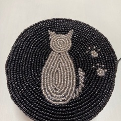 猫ちゃん ビーズ刺繍 コインケース 【未使用品】 の画像