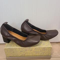 スクエアトゥ　パンプス　靴　sサイズの画像