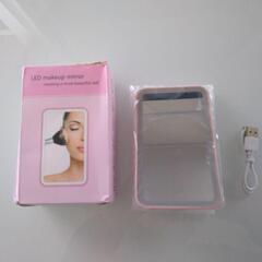 サンバイザー取付バニティミラー ピンク