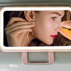 サンバイザー取付バニティミラー ピンクの画像