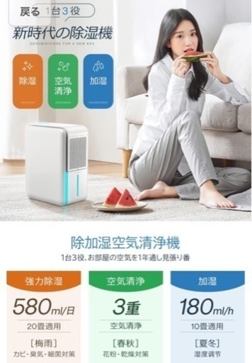 新品　マイナスイオン　除湿機　加湿機 空気清浄機　10畳　20畳　小型除湿空気清浄機 花粉対策 湿気取り 梅雨対策 部屋乾燥　空気清浄