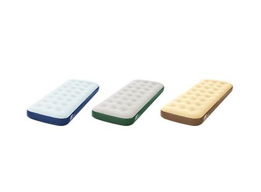 【REGASTOCK 川崎店】FIELDOOR エアベッド シングルサイズ (約)幅74cm×奥行き185cm×厚さ23cm アクア×ブルー