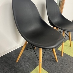 家具 椅子 黒 2点セット ダイニングチェアの画像