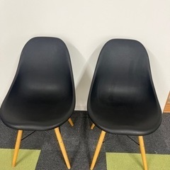 家具 椅子 黒 2点セット ダイニングチェアの画像