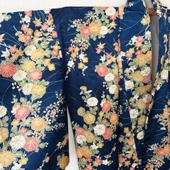 【着物】きもの 青 花柄の画像