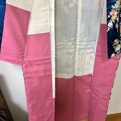 【着物】きもの 青 花柄の画像