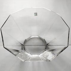 値下【アートアンティーク】未使用　カメイガラス 大きな 十角の盛り鉢　日本製　品番：AS-3000 [KAMEI GLASS/昭和レトロ/工芸/アンティーク] の画像