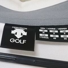 【DESCENTE GOLF】 半袖ポロシャツ グレー×白 メンズ M ゴルフウェアの画像