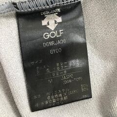 【DESCENTE GOLF】 半袖ポロシャツ グレー×白 メンズ M ゴルフウェアの画像