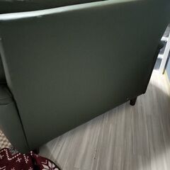 二人掛けソファ　皮の画像