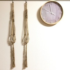 マクラメ　プラントハンガー ガラス花瓶付き