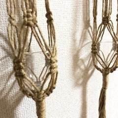 マクラメ　プラントハンガー ガラス花瓶付きの画像