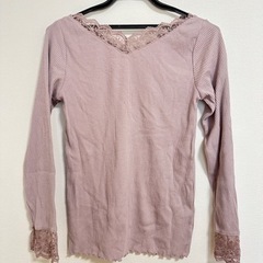 RETRO GIRL Vネック リブ メロートップスの画像