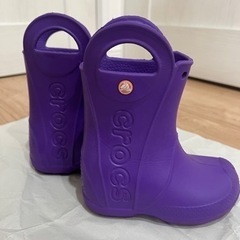クロックスcrocs★レインブーツ長靴　パープル紫　16.5cm...
