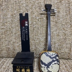 蛇皮線  回転オルゴール付  沖縄   民芸  三味線の画像