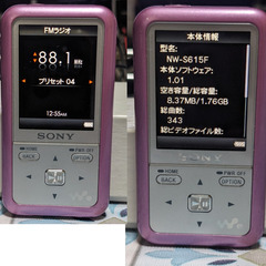 🎶SONYウォークマン  🎶NW-S615F 2GB ピンクの画像