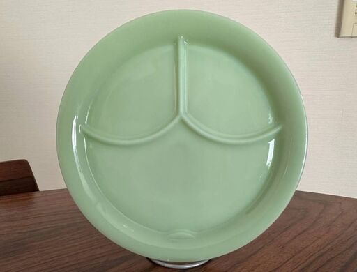 Vintage Fire King Jadeite mid-century divided diner plates (5) ヴィンテ