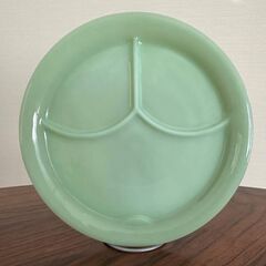 Vintage Fire King Jadeite mid-century divided diner plates (5) ヴィンテージ ファイヤーキング ジェダイト ミッドセンチュリー ディバイダー プレート (5)の画像