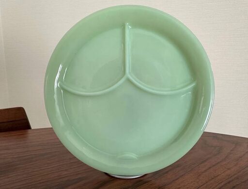 Vintage Fire King Jadeite mid-century divided diner plates (5) ヴィンテ