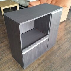 ニトリ　キッチンカウンター　キッチンボード　食器棚　こげ茶『中古...
