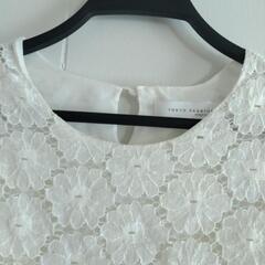 七分袖の花柄レースブラウス　服/ファッションの画像