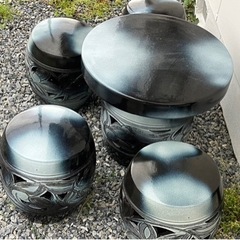 信楽焼 ガーデンテーブル５点セットの画像
