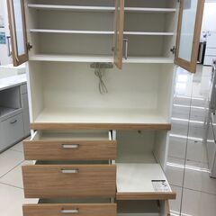 ★ジモティ割あり★  レンジボード ナチュラルブラウン H180.5×D41.5×W100.5 クリーニング済み HJ3299