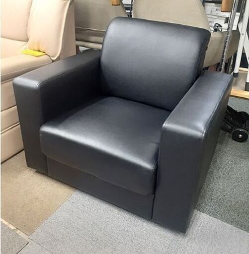 札幌【背もたれが外せる 1人掛けソファ】幅85cm 黒 ブラック 合成皮革 合皮 フェイクレザー パーソナルソファ 1人用ソファー 応接室 単身者 一人暮らし 北20条店 札幌【背もたれが外せる 1人掛けソファ】幅85cm 黒 ブラック 合成皮革