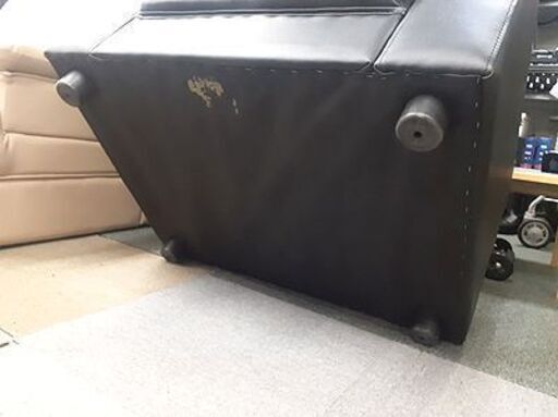 札幌【背もたれが外せる 1人掛けソファ】幅85cm 黒 ブラック 合成皮革 合皮 フェイクレザー パーソナルソファ 1人用ソファー 応