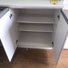 古賀家具 LISBON レンジボード キッチンボード 食器棚 1400㎜ ホワイト