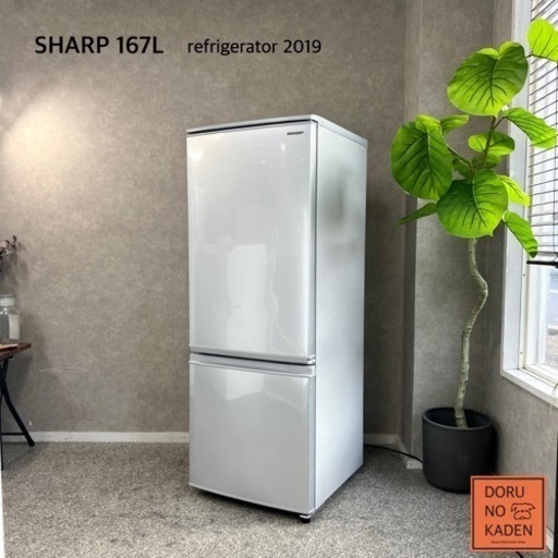 ☑︎ご成約済み SHARP 一人暮らし冷蔵庫 167L✨ 大容量 2019年製⭕️