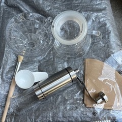 【中古】キャンプ　シェラカップ調理具　コーヒーミルセットの画像