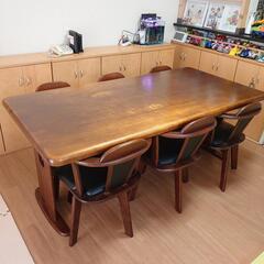 家具 ダイニングテーブルセット 6人掛け 幅180✕90✕高さ70