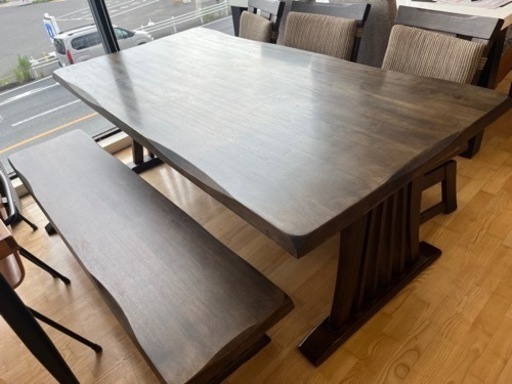 N644★太陽家具製★ダイニング5点セット★ダイニングテーブル★幅1400mm