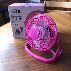 USBデスクファン　ピンク