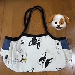 ボストンテリアの布バック新品 犬カバン