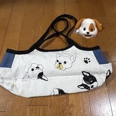 ボストンテリアの布バック新品 犬カバンの画像