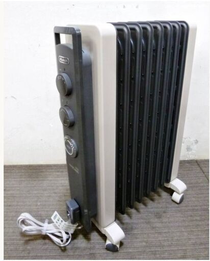 デロンギ　ヴェルティカルドオイルヒーター　RHJ21F0812-GY　動作良好　1200W　8畳　シダーグレー　省エネ 速暖 DeLonghi