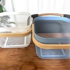 【お話中です】IKEA イケア　リーサトルプバスケット　ブルー＆...