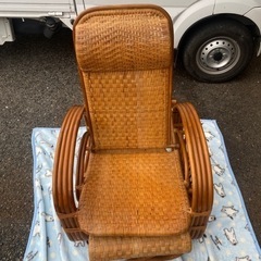 中古 籐 ラタン 椅子 チェア ラタン家具 藤家具 ヴィンテージ 昭和レトロの画像
