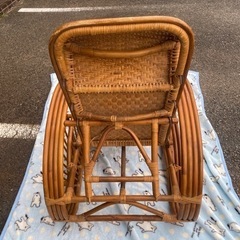 中古 籐 ラタン 椅子 チェア ラタン家具 藤家具 ヴィンテージ 昭和レトロの画像