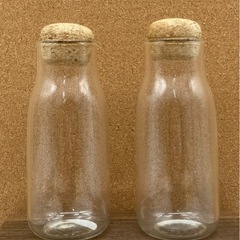 中古◆ボトルキャニスター◆コルク蓋付◆耐熱◆２点あり