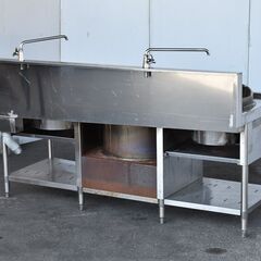 【ヤ取終了11/25】≪yt865ジ≫ マルゼン 外管式MRS 中華レンジ MRS-103C LPガス 2017年 3口コンロ ラーメン/炒め/スープ/そば 現状品 50504-03の画像