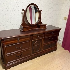 家具 ドレッサー／タンス　& 鏡セット